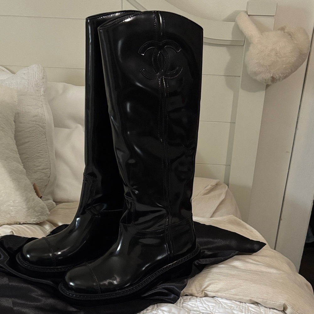 Chanel Patent Boots